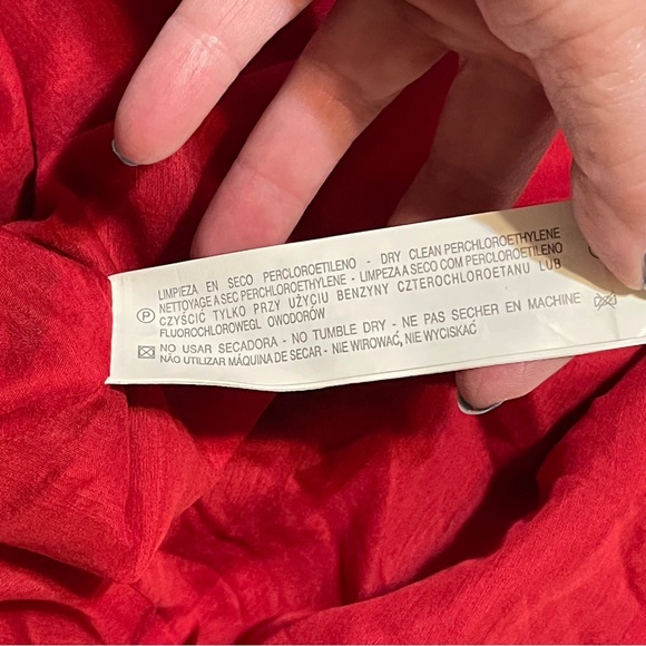 Zara Woman Burgundy Holiday Party Dress Satin & Black Lace Slip Midi Goth Medium - Picture 15 of 16